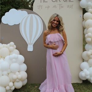 Hello Molly Pink Ruffle Maxi Dress